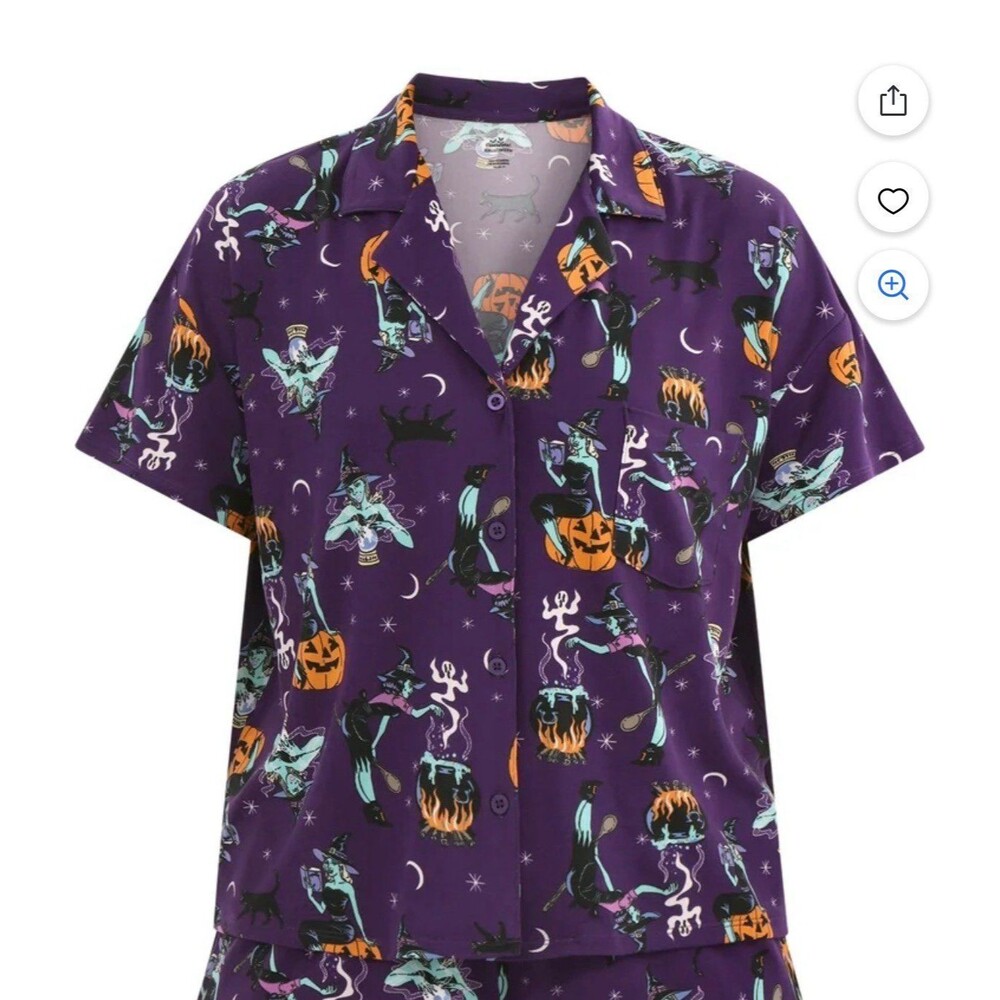 Halloween Women’s Printed Notched sleep Top only -3XL